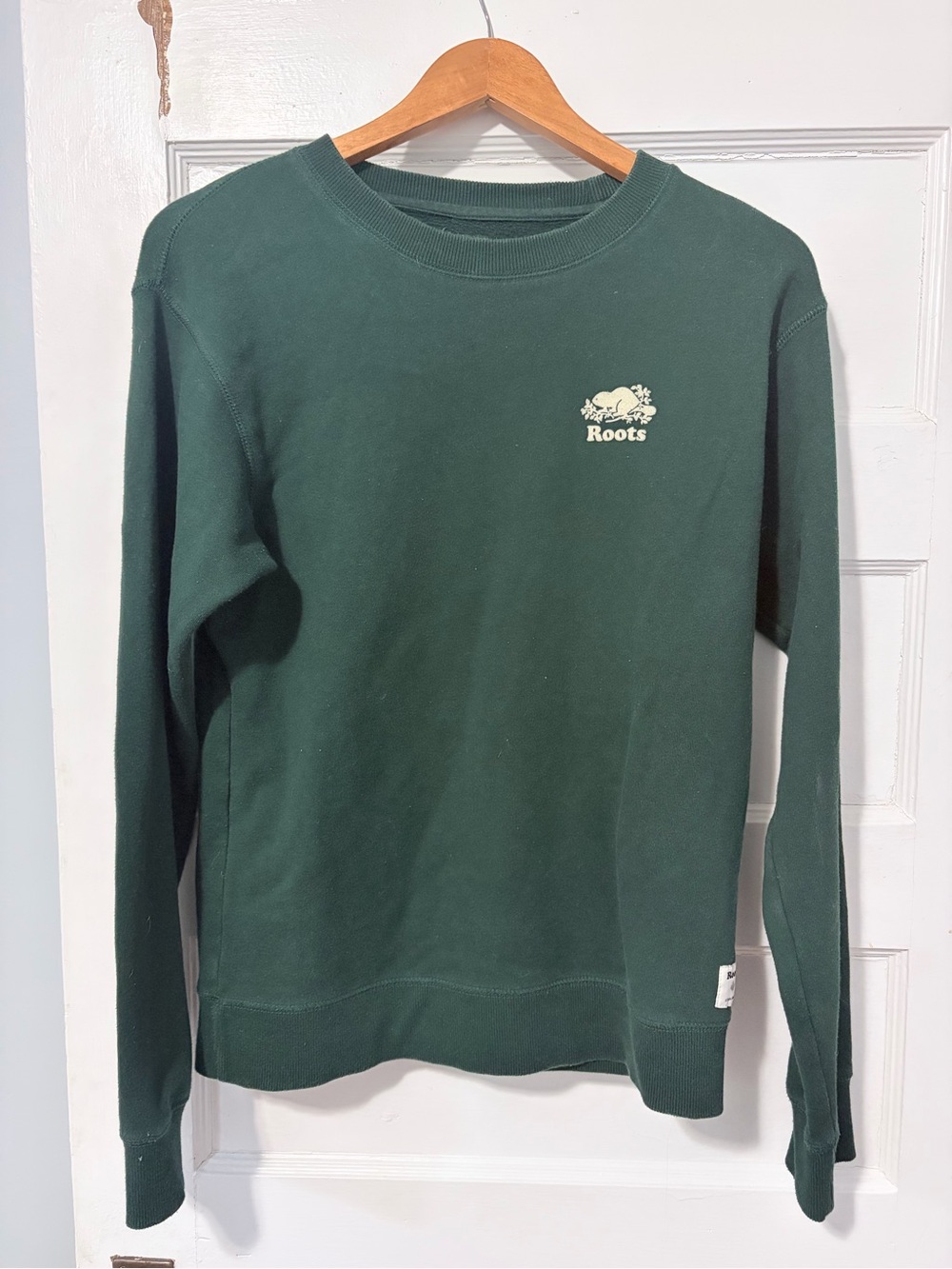 Roots Dark Green Crewneck Sweatshirt with Small Logo